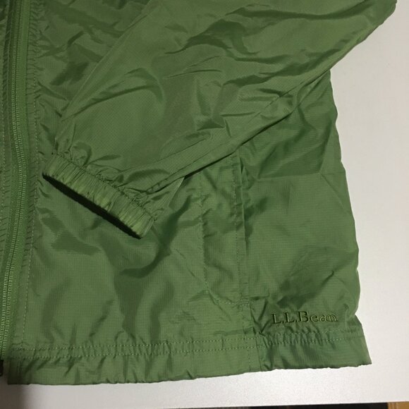 LL Bean Womens Large Green Windbreaker Rain Jacket Nylon - Picture 2 of 7